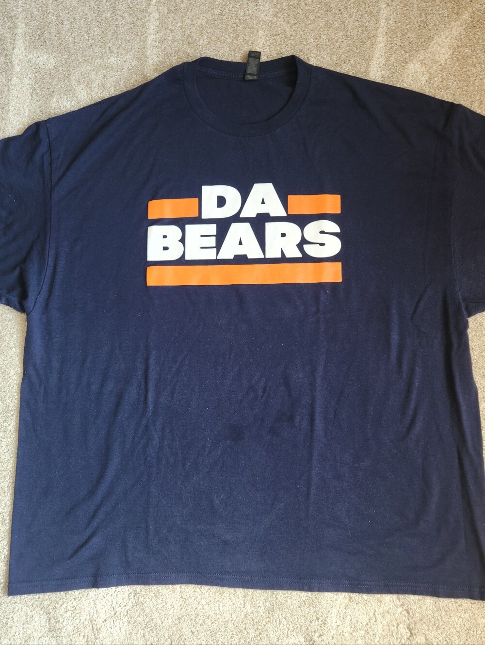 Da Bears navy blue with white orange print shirt Size 3XL